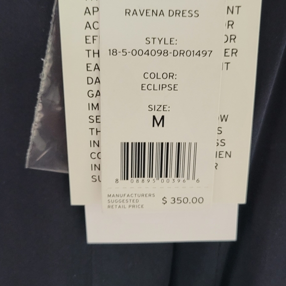 Equipment Ravena Navy Blue & Turquoise Silk Blend Dress - Size Medium NWT - Picture 9 of 10